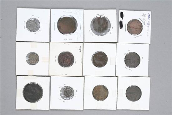 Appraisal: TWELVE EARLY US COINS Six Liberty cap half cents including