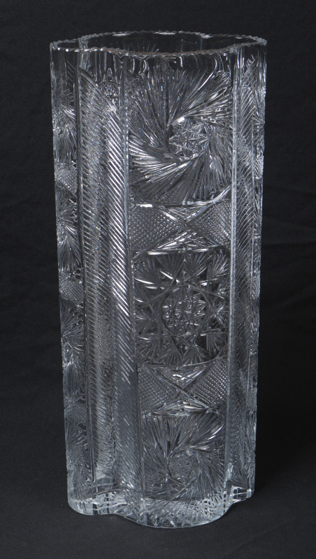 Appraisal: CONTEMPORARY CUT GLASS VASE Measures '' tall x '' dia