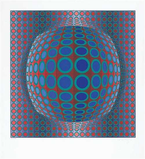 Appraisal: VASARELY VICTOR Composition From the portfolio Louisiana Silk screen Signed