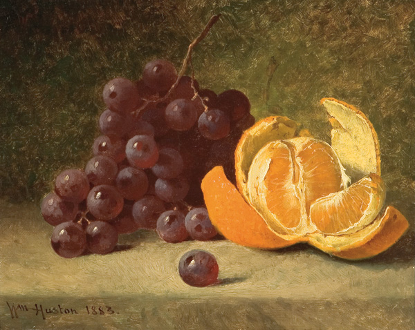 Appraisal: HUSTON WILLIAM American th Century Still Life with Orange and