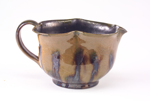 Appraisal: GEORGE OHR Pitcher with lobed rim and ear-shaped handle its