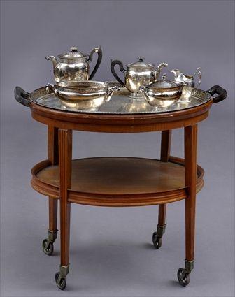 Appraisal: CONTINENTAL SILVER FIVE-PIECE TEA AND COFFEE SERVICE A MATCHING TRAY