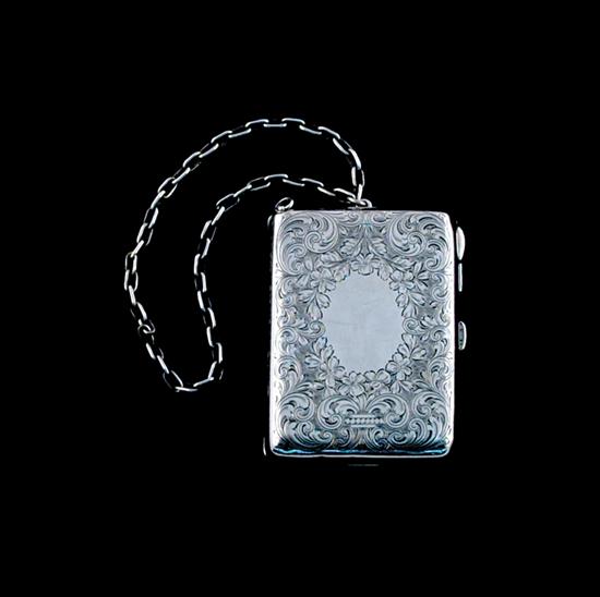 Appraisal: American sterling purse by Blackington circa bright-cut and engraved hinged