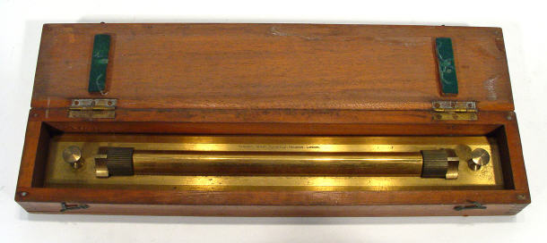 Appraisal: Brass Stanley Military rule in a fitted mahogany case cm