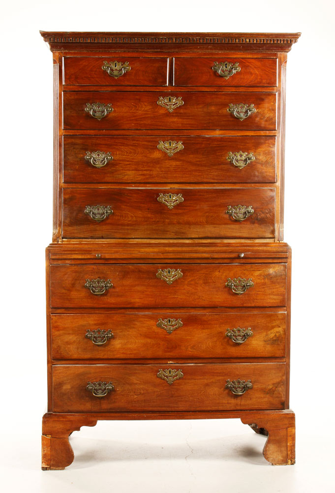 Appraisal: - Mahogany Chest on Chest Chest on chest mahogany five