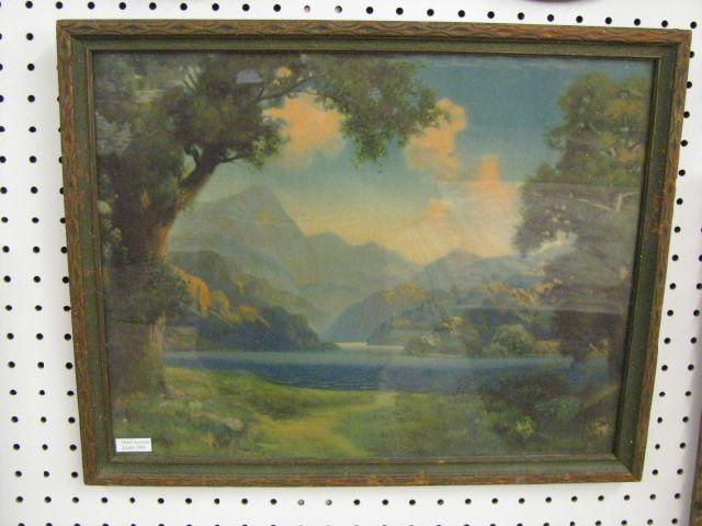 Appraisal: Atkinson Fox Parrish Type Deco Print lake in the mountains