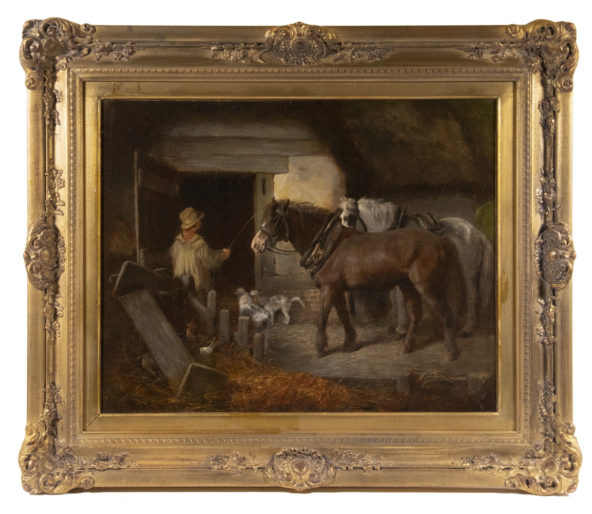 Appraisal: JOHN FREDERICK HERRING JR UK - Barn Interior with Two