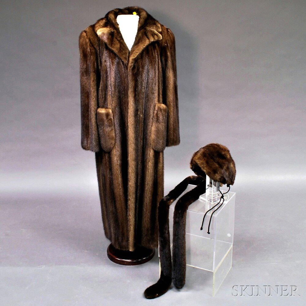 Appraisal: Ben Kahn Full-length Brown Mink Coat with two exterior patch