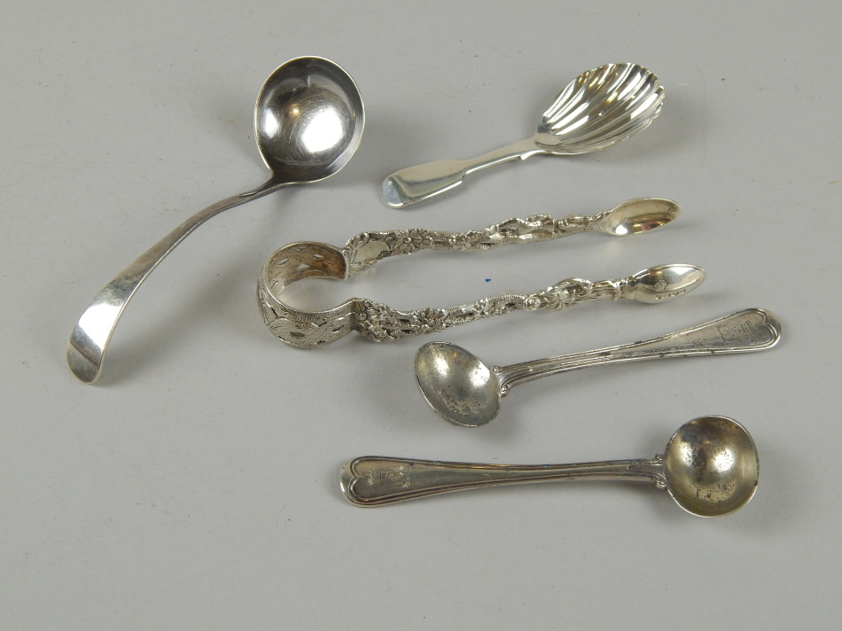 Appraisal: A pair of Victorian silver sugar tongs by Francis Higgins