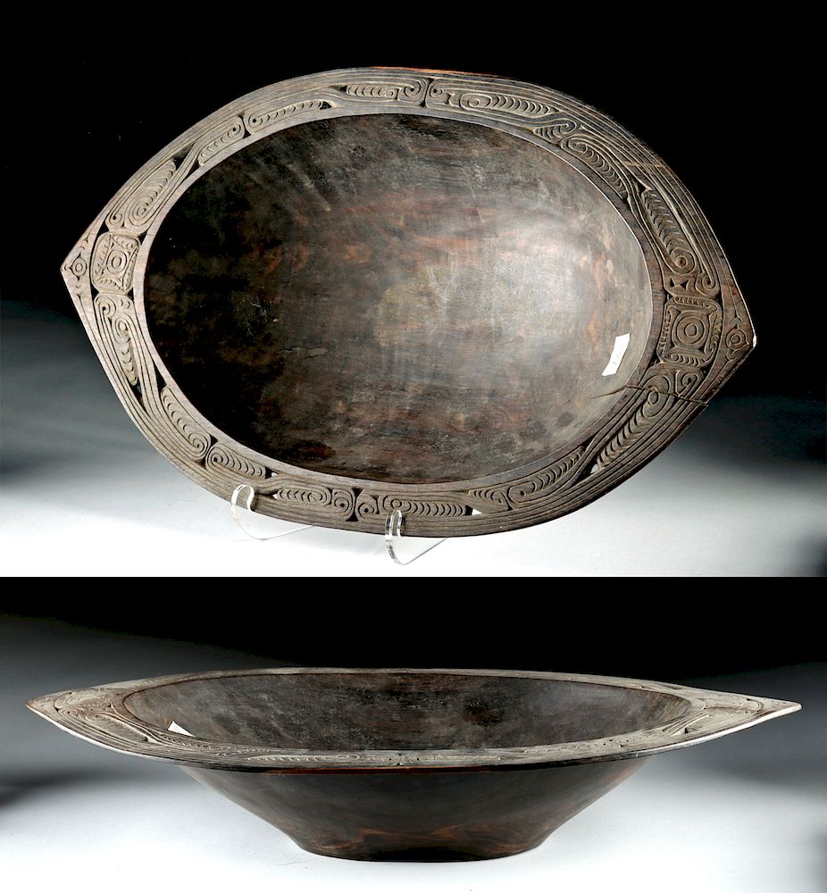 Appraisal: Mid- th C Papua New Guinea Wooden Feast Bowl Oceania