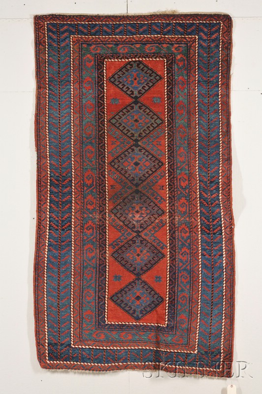 Appraisal: South Caucasian Rug last quarter th century area of wear