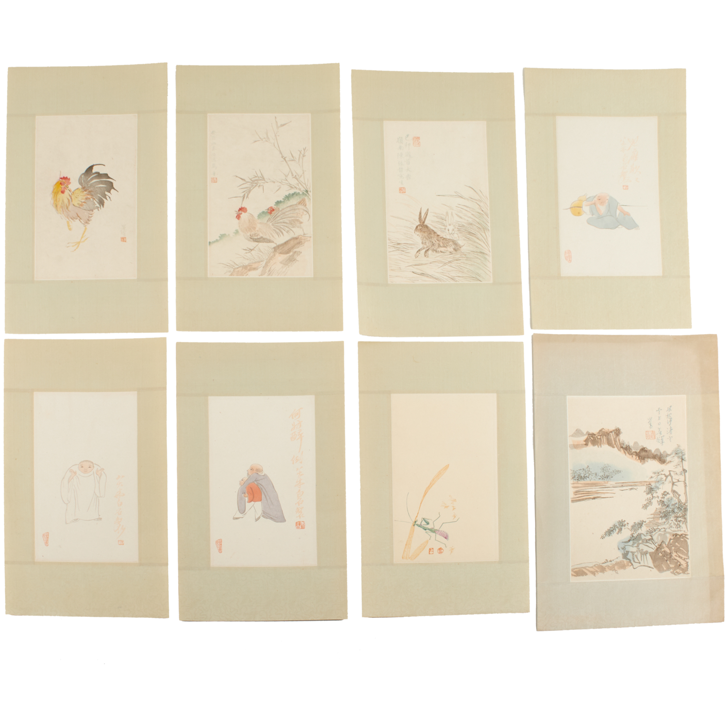 Appraisal: CHINESE DECORATED LETTER PAPERS INCL QI BAISHI c s- s