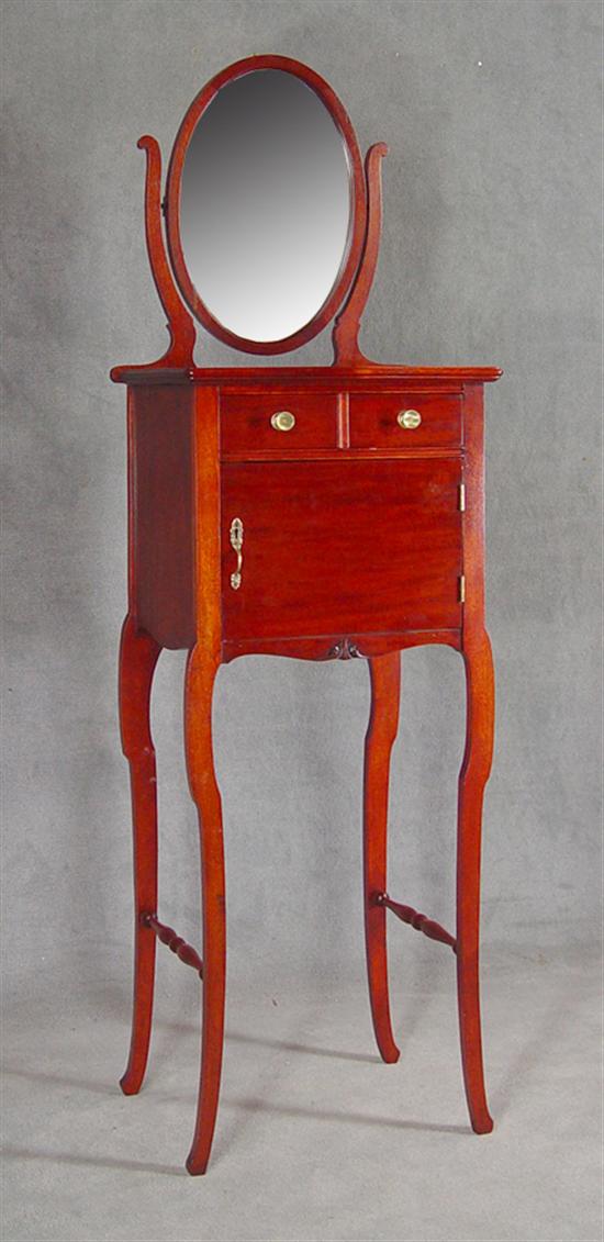 Appraisal: Victorian Shaving Stand Circa Mahogany and veneers Beveled mirror with