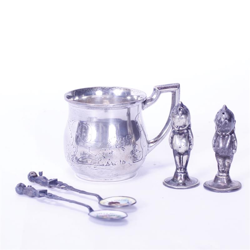 Appraisal: Five Silver Kewpie Doll items Sterling Mug Sheffield figural Salt