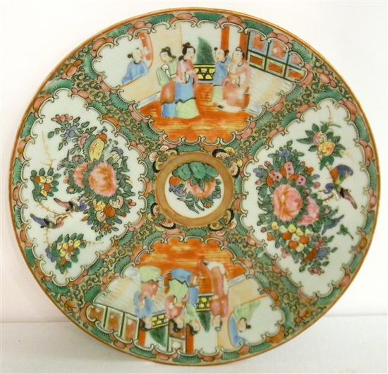 Appraisal: Chinese late th century a famille rose plate decorated with