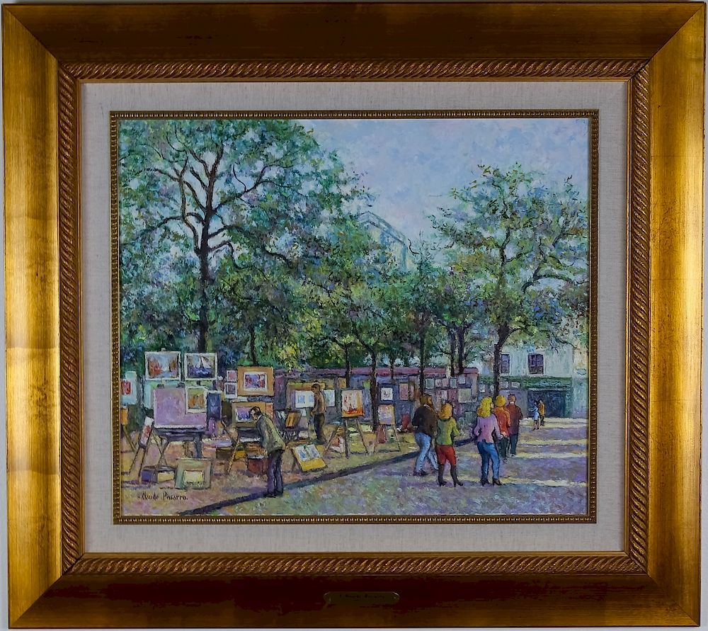 Appraisal: Claude Pissarro b Street Scene Oil Painting Guaranteed Authentic Hughes