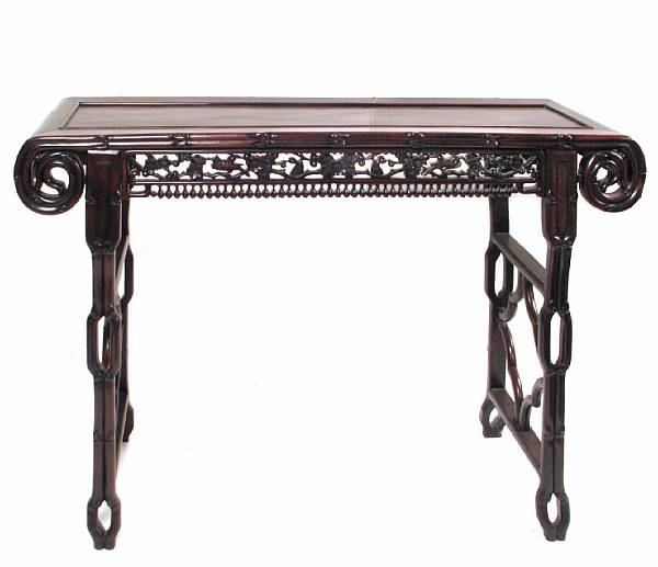 Appraisal: A Chinese hardwood altar table height in width in depth