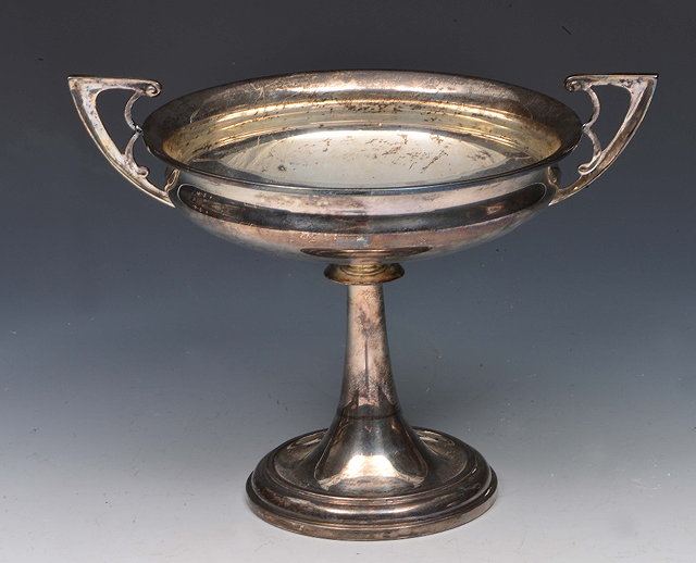 Appraisal: Silver tazzaof circular form on tapering stem pedestal foot with