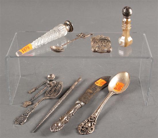 Appraisal: Assorted small silver articles including a silver and cut glass