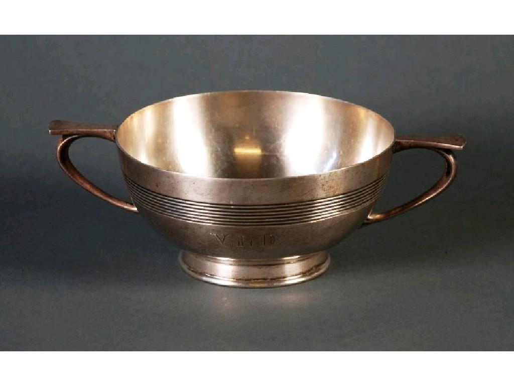 Appraisal: EDWARD VII SILVER TWO HANDLED PORRINGER SUGAR BOWL by Charles