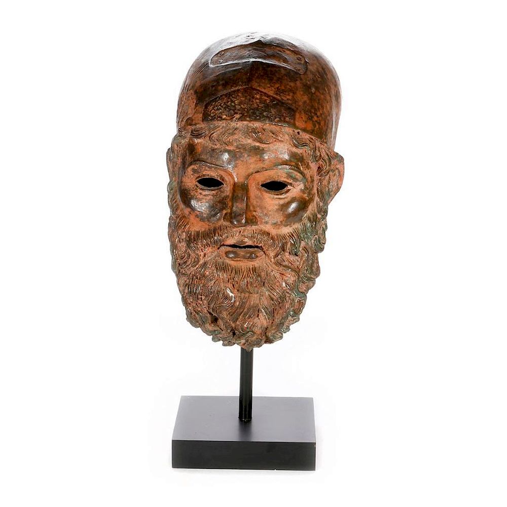 Appraisal: A bronze head of Zeus A mounted bronze bust of