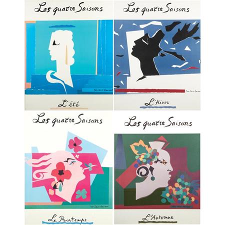 Appraisal: Group of Four Framed Yves Saint Laurent Posters of the