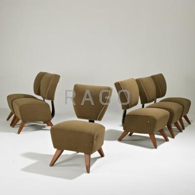 Appraisal: JORDAN MOSER Set of six lounge chairs San Francisco s