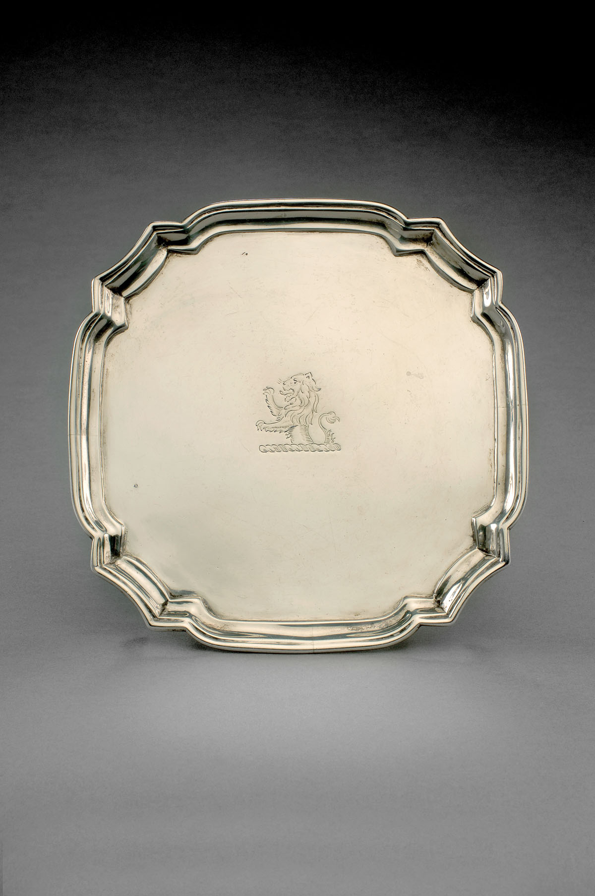 Appraisal: AMERICAN SILVER WAITER ATTRIBUTED TO WILLIAM CLARK NEW MILFORD CONNECTICUT