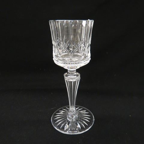 Appraisal: Cut Glass Chalice large hollow stem diamond panel design excellent