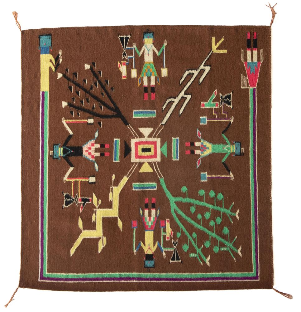 Appraisal: Navajo Sandpainting Textile ca Navajo Sandpainting Textile ca Sandpainting Textile