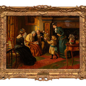 Appraisal: Joseph Clark British - The Golden Wedding oil on canvas