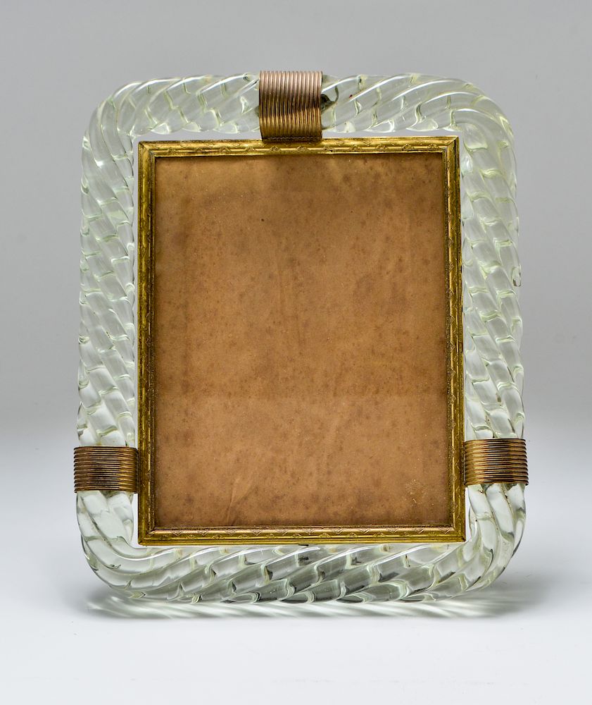 Appraisal: Venini Murano Colorless Art Glass Picture Frame Venini Italian Murano