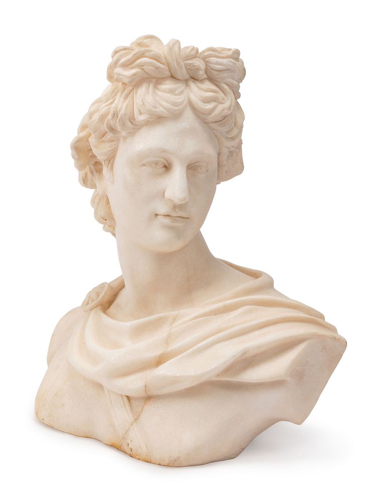 Appraisal: An Italian Marble Bust of Apollo An Italian Marble Bust