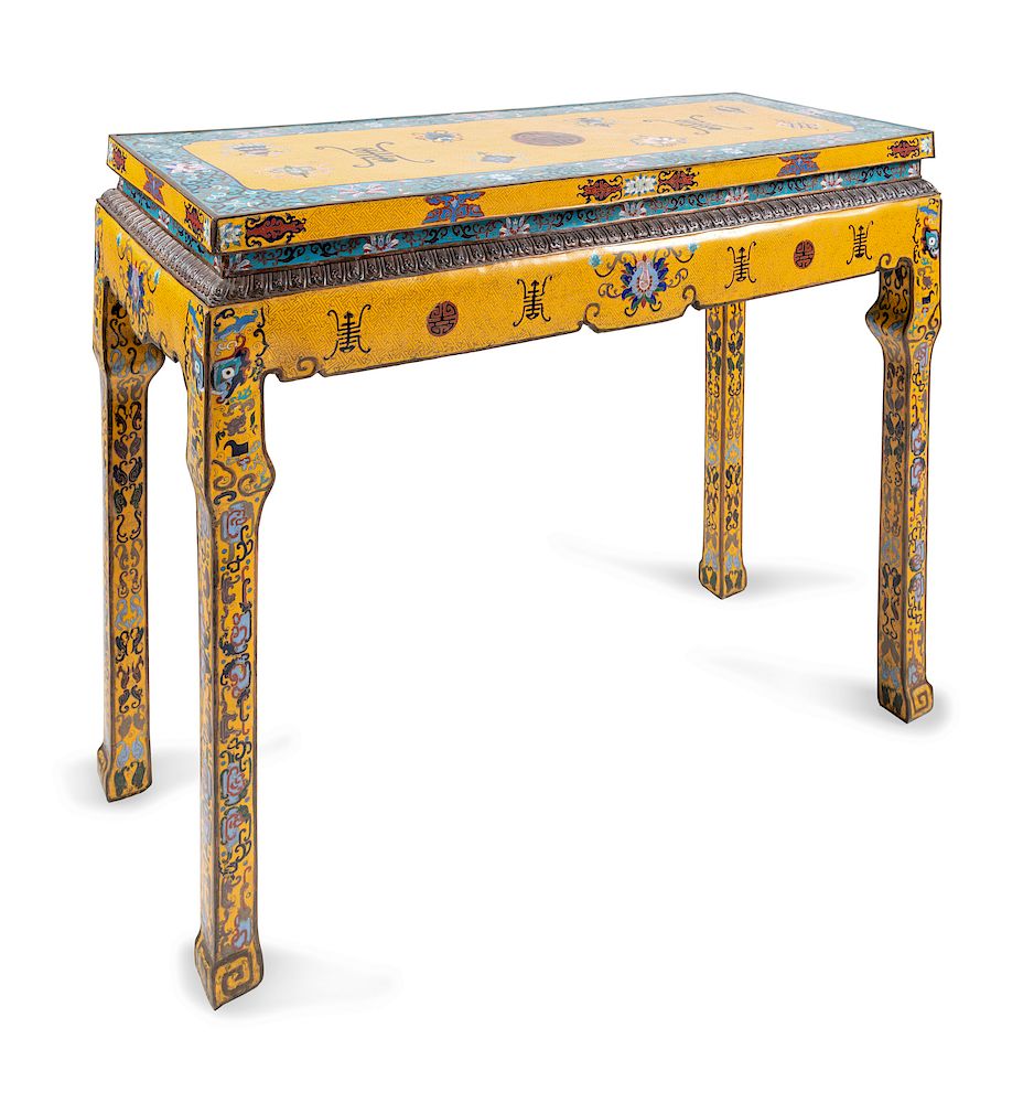 Appraisal: A Chinese Cloisonne Enamel Altar Table Length x height x