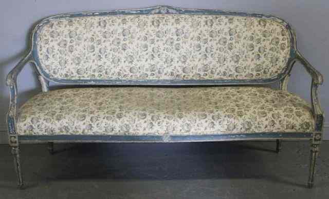 Appraisal: Louis XVI Style Settee in Distressed Condition A sturdy settee