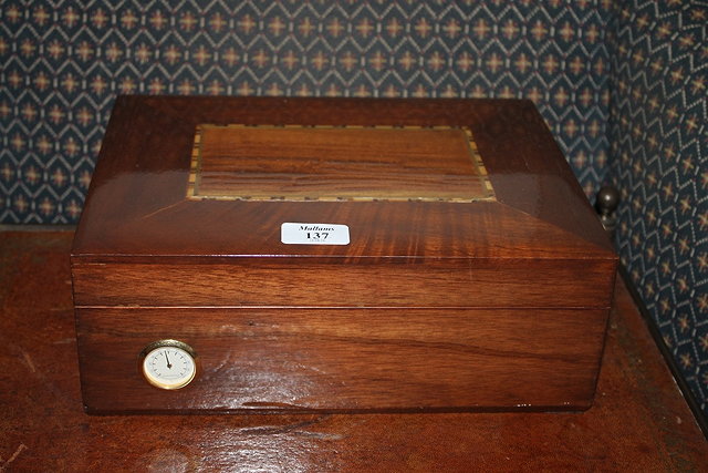 Appraisal: A MAHOGANY AND INLAID HUMIDOR