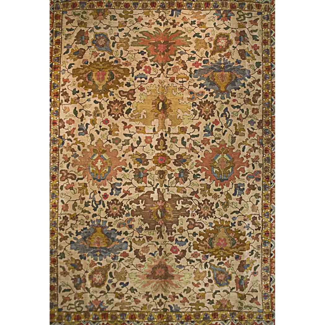 Appraisal: Hooked Carpet Continental mid th century The buff field with