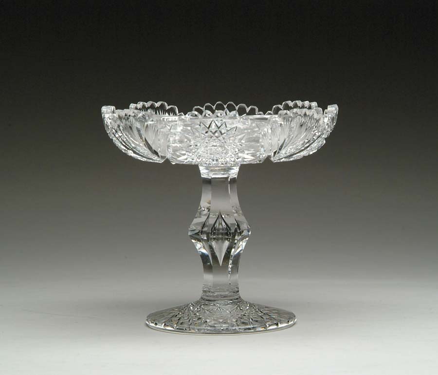 Appraisal: CUT GLASS COMPOTE Four section compote cut in hobstar and