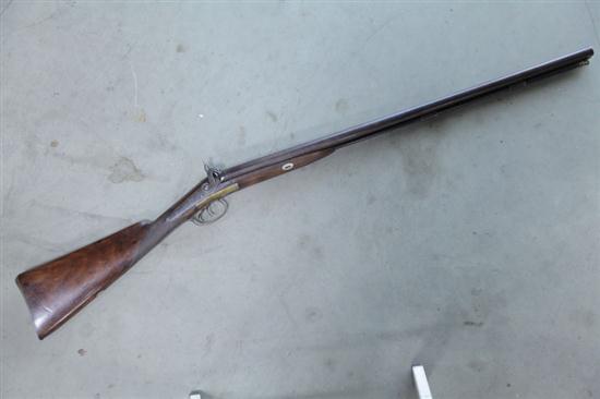 Appraisal: PERCUSSION SHOTGUN Marked ''Perth' on top rib '' barrels varnished