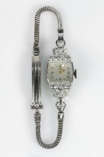 Appraisal: Lady's Tavannes diamond and k white gold wristwatch Lady's Tavannes