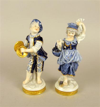 Appraisal: Three German Unterweissbach porcelain figure groups The first depicting children