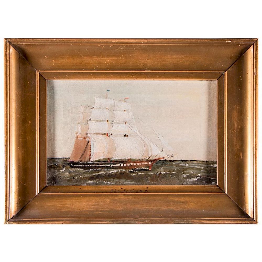 Appraisal: th century painting of a tall ship Artist Unsigned Description