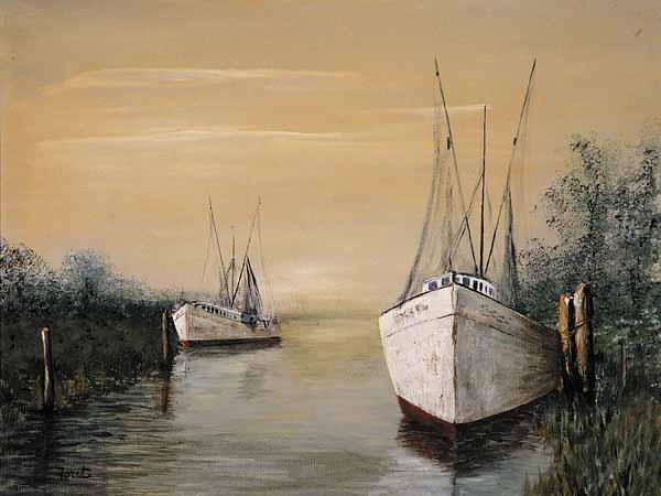 Appraisal: Carmel Foret New Orleans Shreveport th c Shrimpers on the