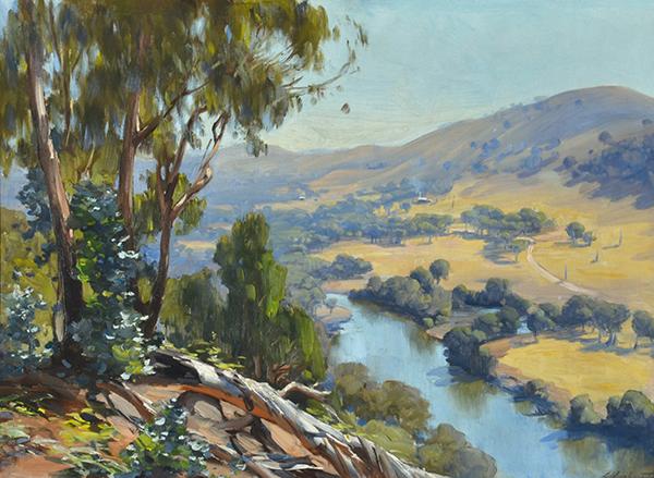 Appraisal: ERNEST BUCKMASTER - Across the Valley oil on canvas ERNEST