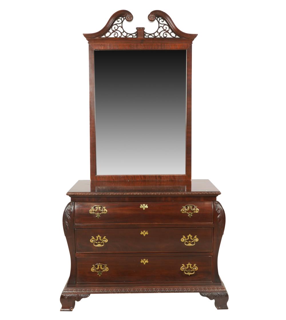 Appraisal: CENTURY FURNITURE CO MAHOGANY CHEST MIRRORthe chest with manufacturer's label