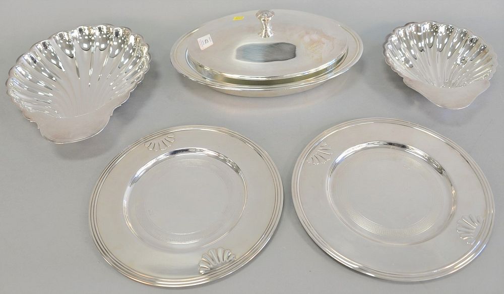 Appraisal: Five pieces of Christofle silverplate including a covered tureen two