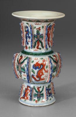 Appraisal: Chinese wucai yenyen vase each section with dragons and phoenixes