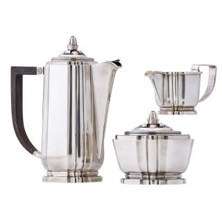 Appraisal: ATELIER BORGILA Sterling three-piece coffee set ATELIER BORGILAThree-piece coffee set