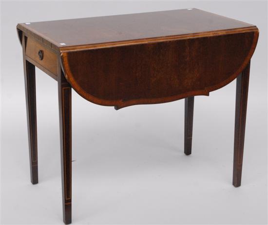 Appraisal: A BANDED AND INLAID PEMBROKE TABLE Satinwood banding and line