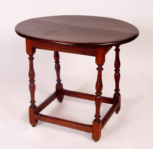 Appraisal: WILLIAM AND MARY OVAL TOP TAVERN TABLE New England Ca